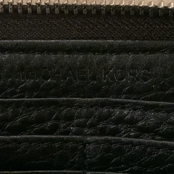 Michael Kors Black Pebble Leather Long Wallet - Like New - Picture 15 of 17